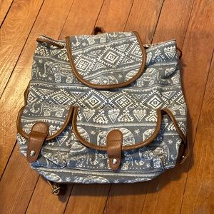 Elephant patterned backpack